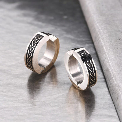 Boucles d'Oreilles Viking  – Acier Inoxydable & Motif Celtique