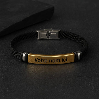 Bracelet Homme Personnalisé Acier - Maille Fine