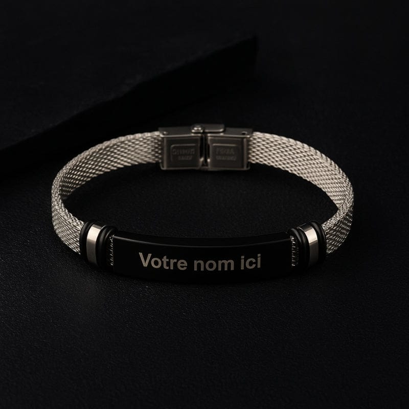 Bracelet Homme Personnalisé Acier - Maille Fine