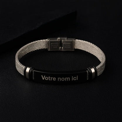 Bracelet Homme Personnalisé Acier - Maille Fine