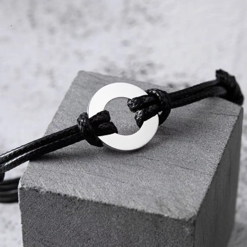 Bracelet Homme Personnalisé - Corde et Acier Ajustable