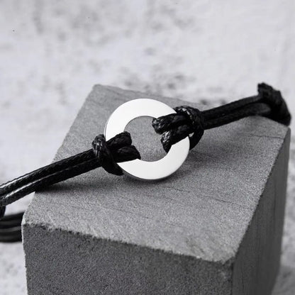 Bracelet Homme Personnalisé - Corde et Acier Ajustable