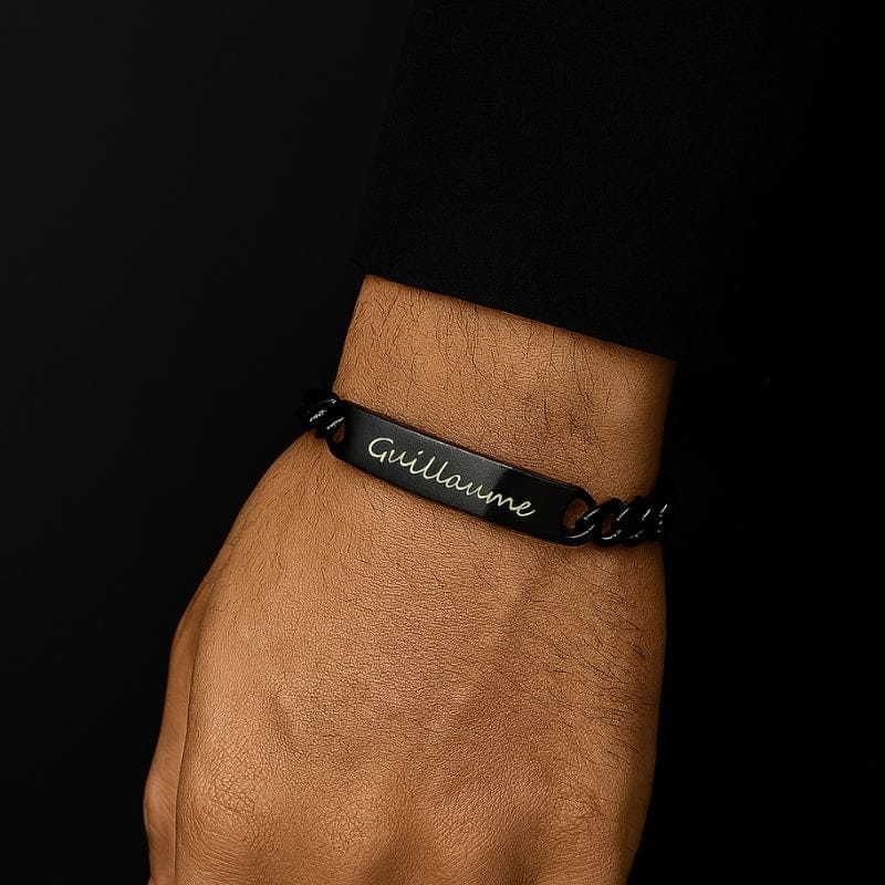 Bracelet Chaîne Homme Personnalisé à Graver | Acier Inoxydable