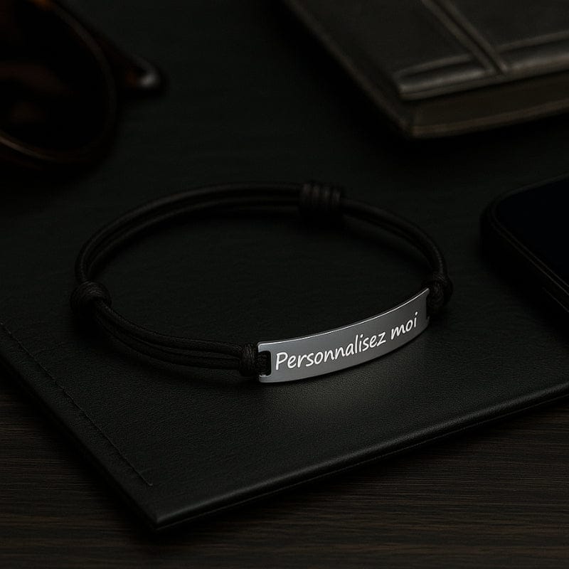 Bracelet Cordon Personnalisé Homme à Graver | Acier Inoxydable