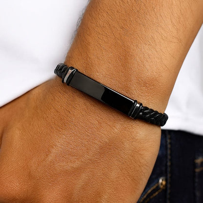 Bracelet Cuir Homme Personnalisé - Tressé Luxe
