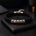 Bracelet Cuir Tressé Personnalisé Homme - Gravure Offerte
