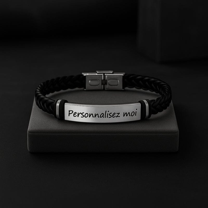 Bracelet Cuir Homme Personnalisé - Tressé Luxe