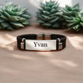 Bracelet Cuir Homme Personnalisé - Acier Inoxydable