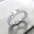 Bracelet Cuir Homme Personnalisé Tressé | Gravure Laser