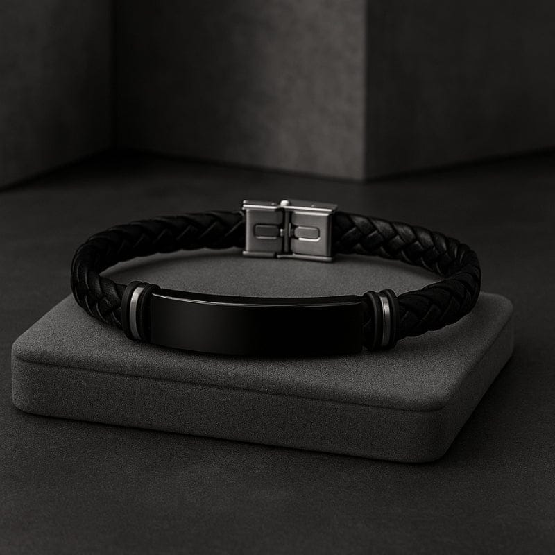 Bracelet Cuir Homme Personnalisé - Tressé Luxe