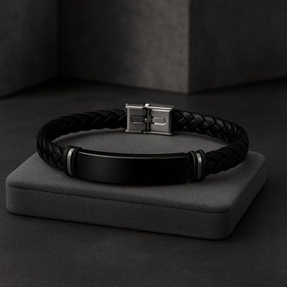 Bracelet Cuir Homme Personnalisé - Tressé Luxe