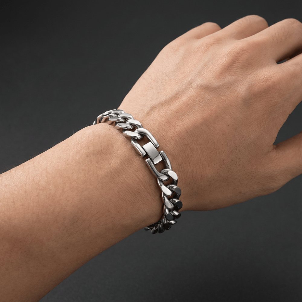 Bracelet Gourmette Homme Argent Grosse Maille