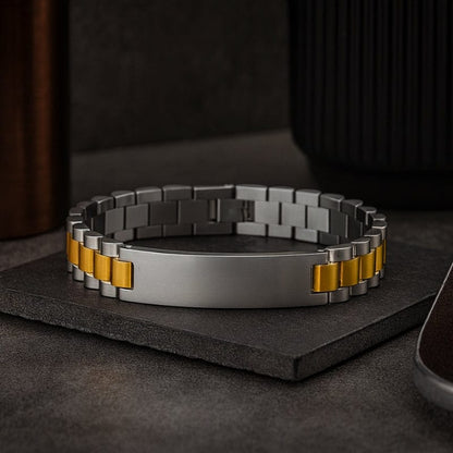 Bracelet Acier Homme Personnalisé Large | Gravure Laser