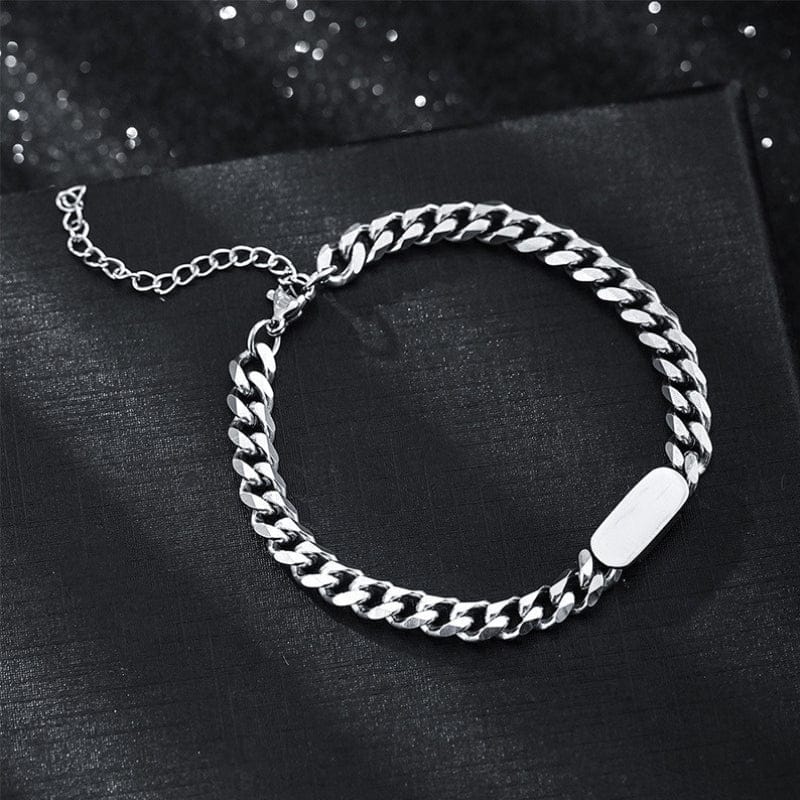 Bracelet Homme Personnalisé Gourmette - Acier Inoxydable