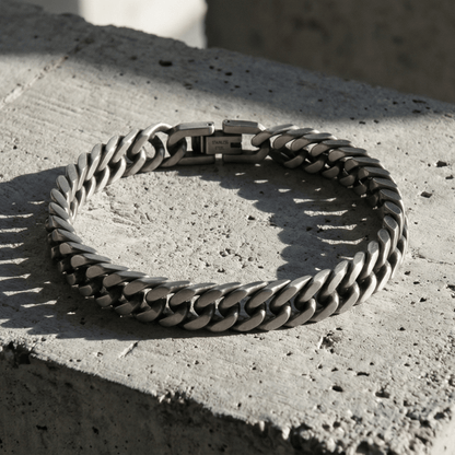 Gourmette Bracelet Homme Argent Maille Cubaine