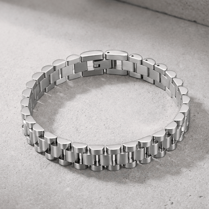 Bracelet Gourmette Homme Maille Large Fermoir Déployant