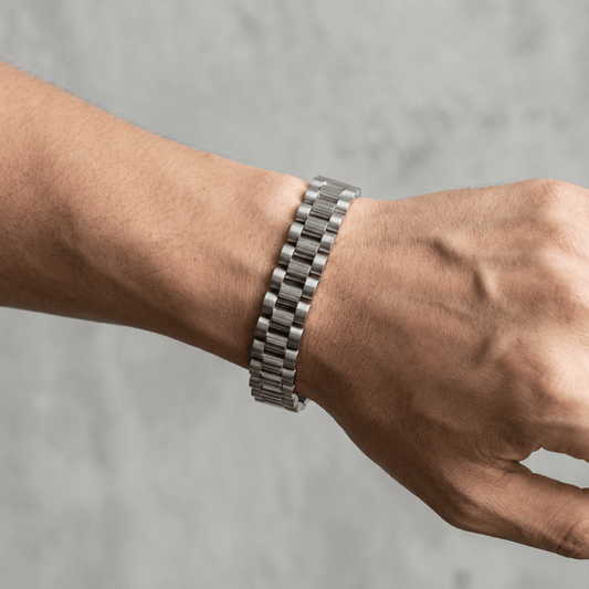 Bracelet Gourmette Homme Maille Large Fermoir Déployant