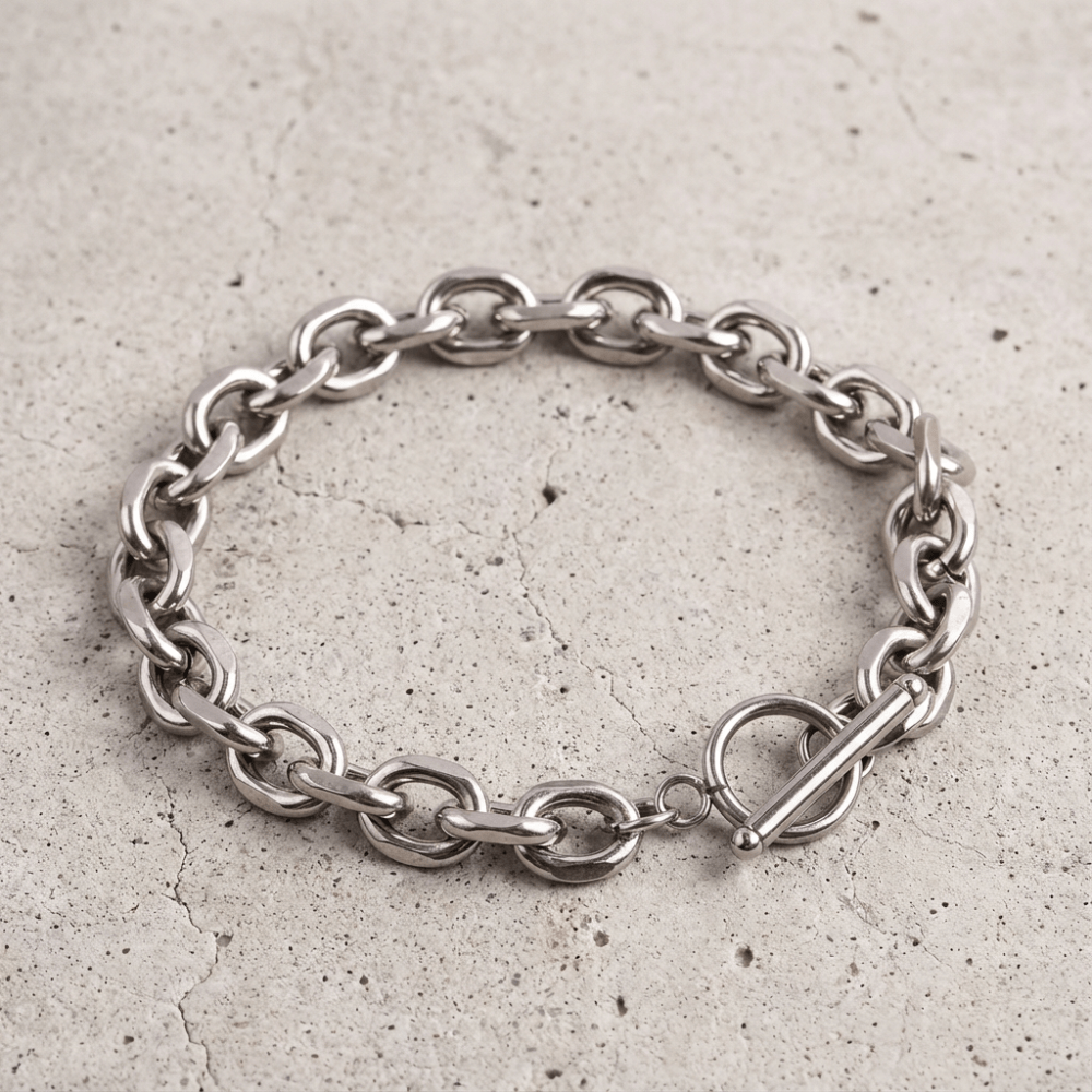 Bracelet Gourmette Homme Fermoir Bascule Acier Inoxydable