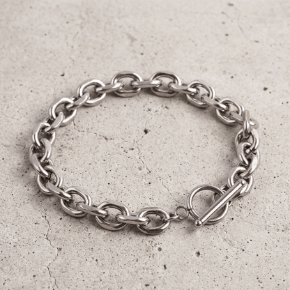 Bracelet Gourmette Homme Fermoir Bascule Acier Inoxydable