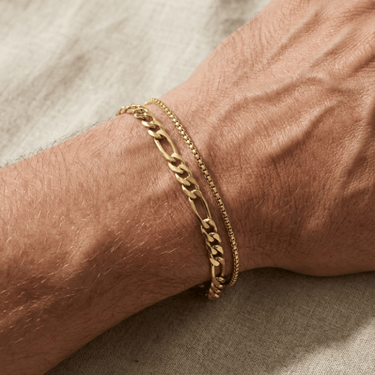 Gourmette Fine Homme Bracelet Double Chaîne