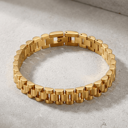 Bracelet Gourmette Homme Maille Large Fermoir Déployant