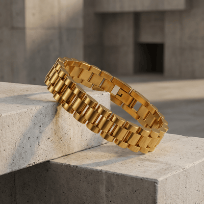 Bracelet Gourmette Homme Maille Large Fermoir Déployant