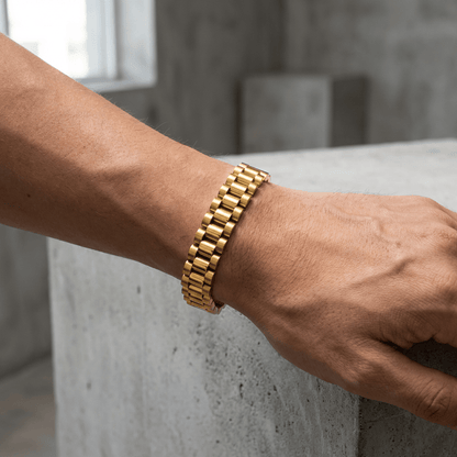 Bracelet Gourmette Homme Maille Large Fermoir Déployant