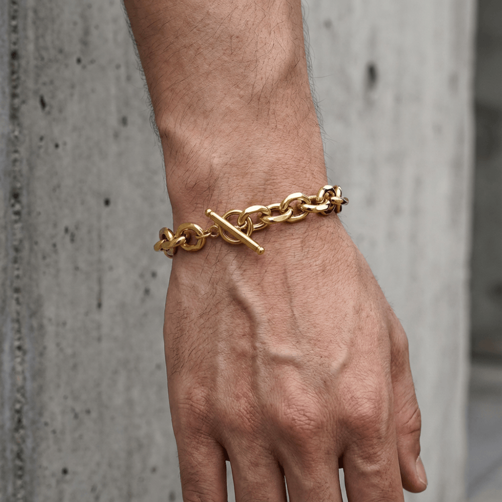 Bracelet Gourmette Homme Fermoir Bascule Acier Inoxydable