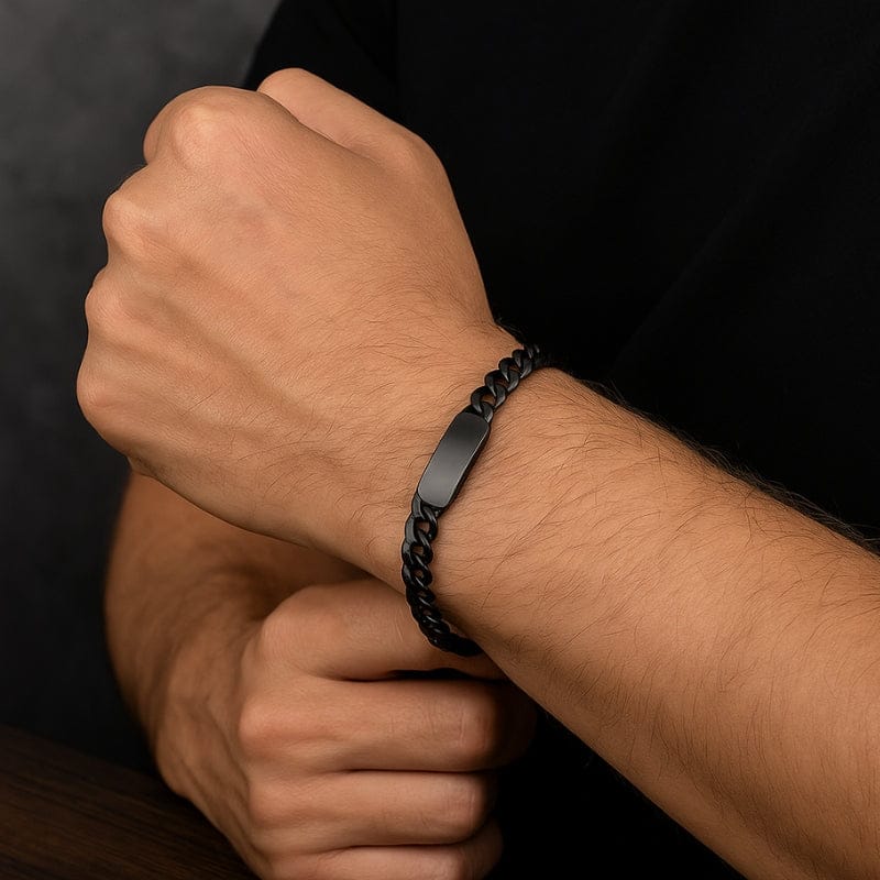 Bracelet Homme Personnalisé Gourmette - Acier Inoxydable