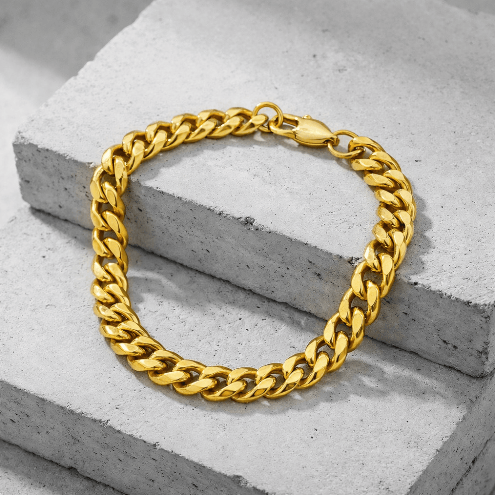 Bracelet Gourmette Homme Chaîne Maille Acier Inoxydable