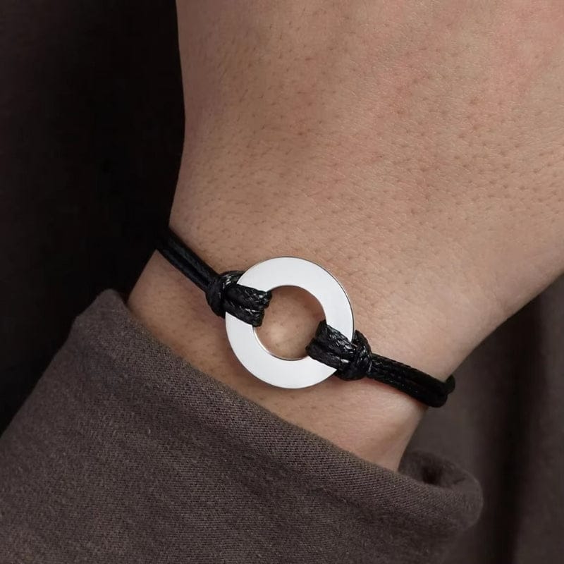 Bracelet Homme Personnalisé - Corde et Acier Ajustable