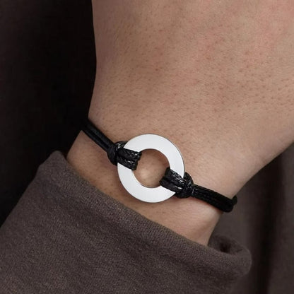 Bracelet Homme Personnalisé - Corde et Acier Ajustable