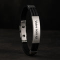 Bracelet Homme Personnalisé Noir - Silicone et Acier