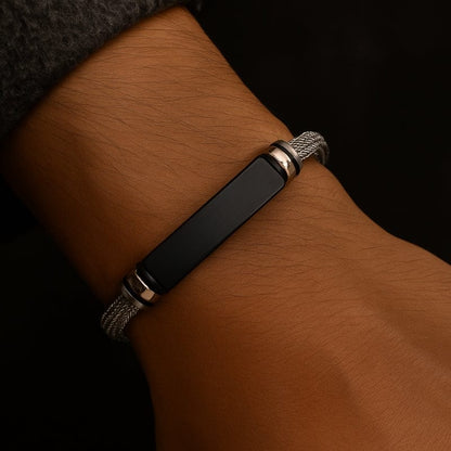 Bracelet Homme Personnalisé Acier - Maille Fine