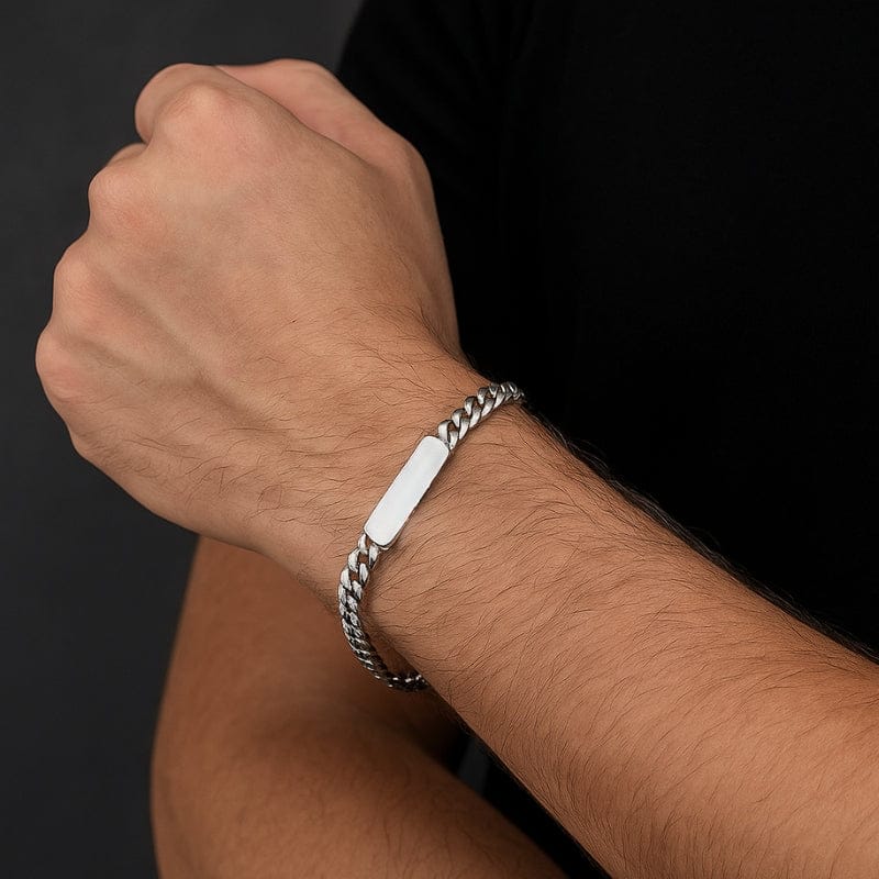 Bracelet Homme Personnalisé Gourmette - Acier Inoxydable