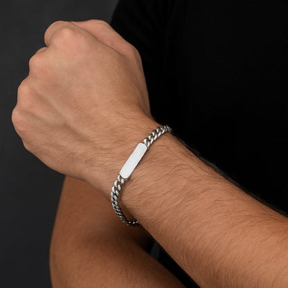 Bracelet Homme Personnalisé Gourmette - Acier Inoxydable