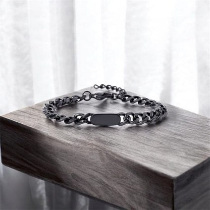 Bracelet Homme Personnalisé Gourmette - Acier Inoxydable