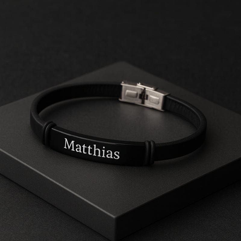 Bracelet Homme Personnalisé Fin - Cuir et Acier