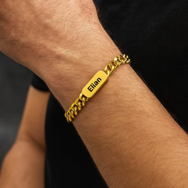 Bracelet Homme Personnalisé Gourmette - Acier Inoxydable