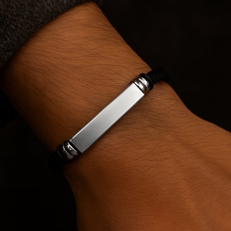 Bracelet Homme Personnalisé Acier - Maille Fine