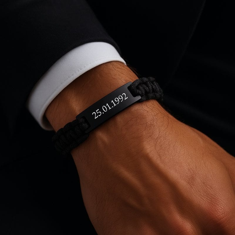 Bracelet Tissu Personnalisé Homme - Gravure Laser