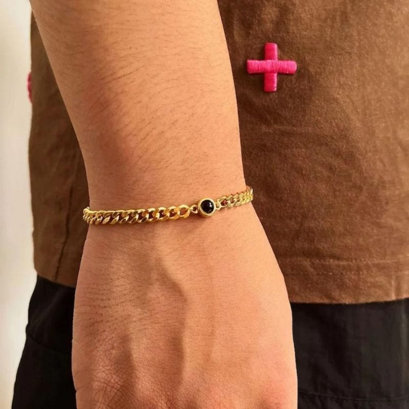 Bracelet Gourmette Homme Photo Personnalisée