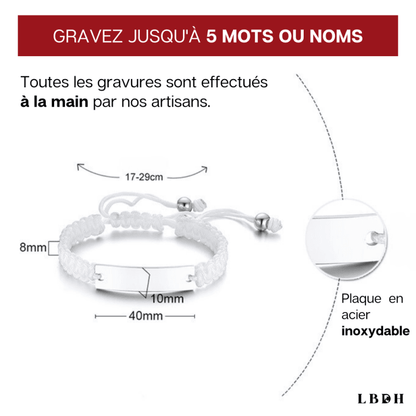 Bracelet Tissu Personnalisé Homme - Gravure Laser