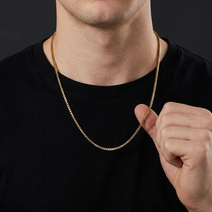 Chaîne Fine Homme Maille Carrée Acier Inoxydable