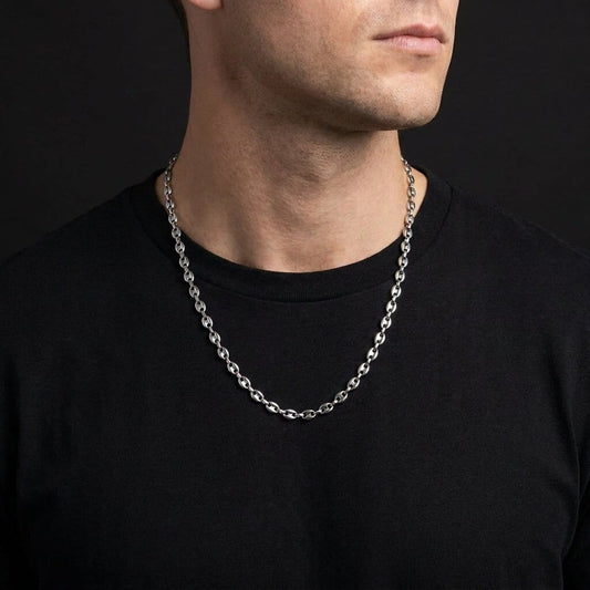 Collier Chaîne Grain de Café Pour Homme