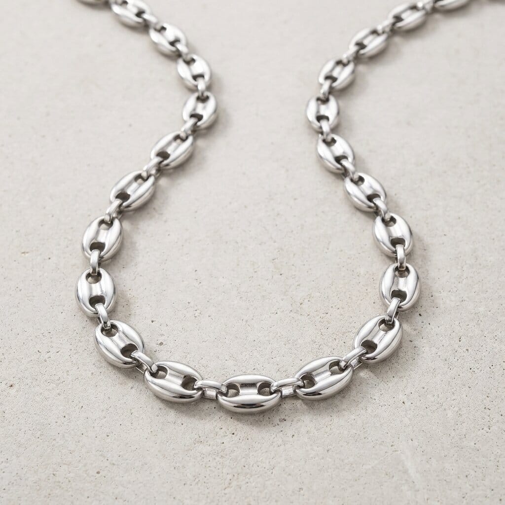 Collier Chaîne Grain de Café Pour Homme