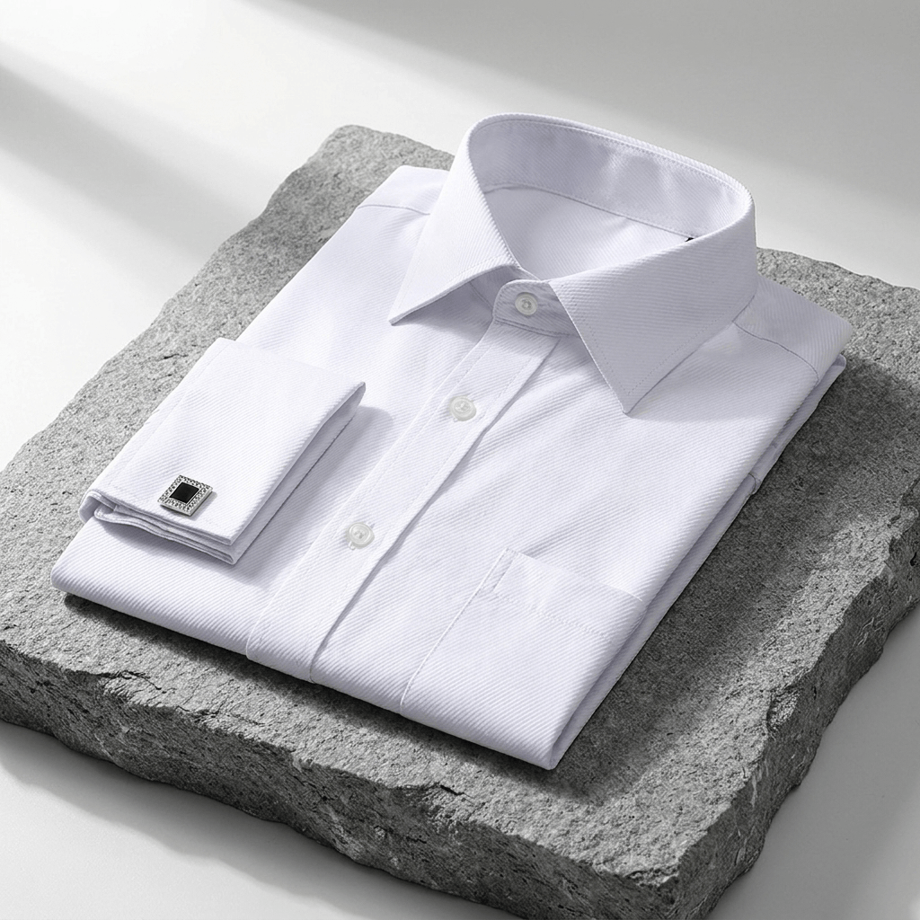 Chemise Homme Poignets Mousquetaires Col Français
