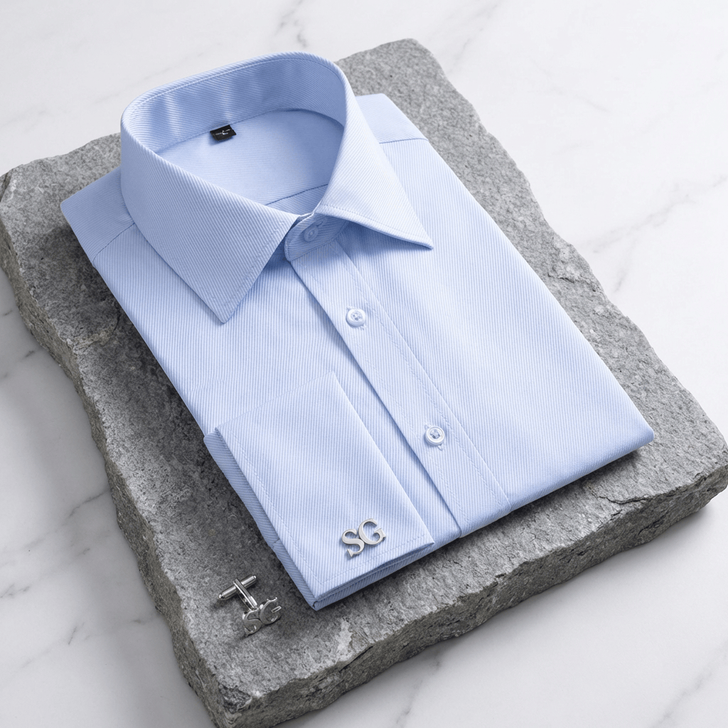 Chemise Homme Poignets Mousquetaires Col Français