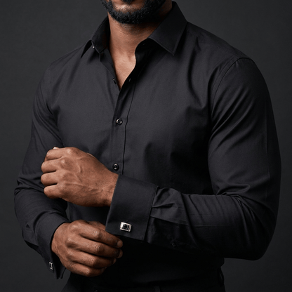 Chemise Homme Poignets Mousquetaires Col Français