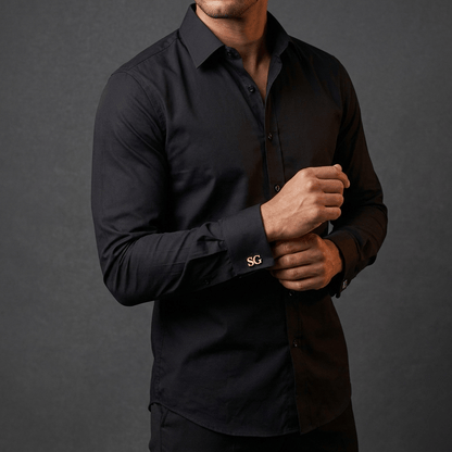 Chemise Homme Poignets Mousquetaires Col Français